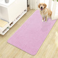OLANLY Dog Door Mat - Absorbent Non-Slip Washable Chenille Mat for Muddy Paws | 44x24, Pink