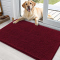 OLANLY Dog Door Mat - Absorbent Non-Slip Mud Mat for Dogs | Quick Dry Chenille, 36x24, Burgundy