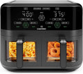 CHEFMAN 6 Quart Dual Basket Air Fryer - Easy View Windows, Sync Finish, Auto Shutoff | Black