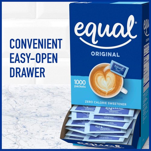 EQUAL 0 Calorie Sweetener - Zero Calorie Sugar Substitute Packets | 500 Count for Guilt-Free Sweetness