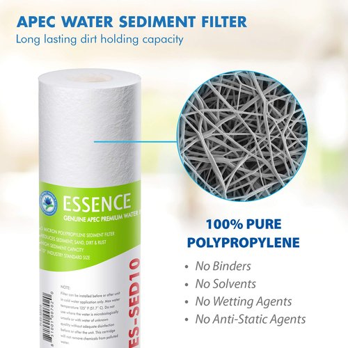 APEC Water Systems FILTER-SET-ES High Capacity Replacement Pre-Filter Set For Essence Series Reverse Osmosis Water Filter System Stage 1-3 & APEC MEM-ES-50 50 GPD Membrane Replacement Filter
