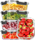 CEKEE Glass Meal Prep Containers - Airtight 36 OZ Food Storage Set | 5 Pack, Microwave & Dishwasher Safe