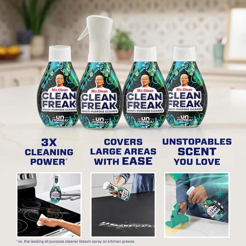 Mr. Clean Clean Freak Multi-Surface Cleaning Spray - Deep Cleaning Mist Starter Kit & Refill Bundle, 64 fl oz | Unstopables Fresh Scent