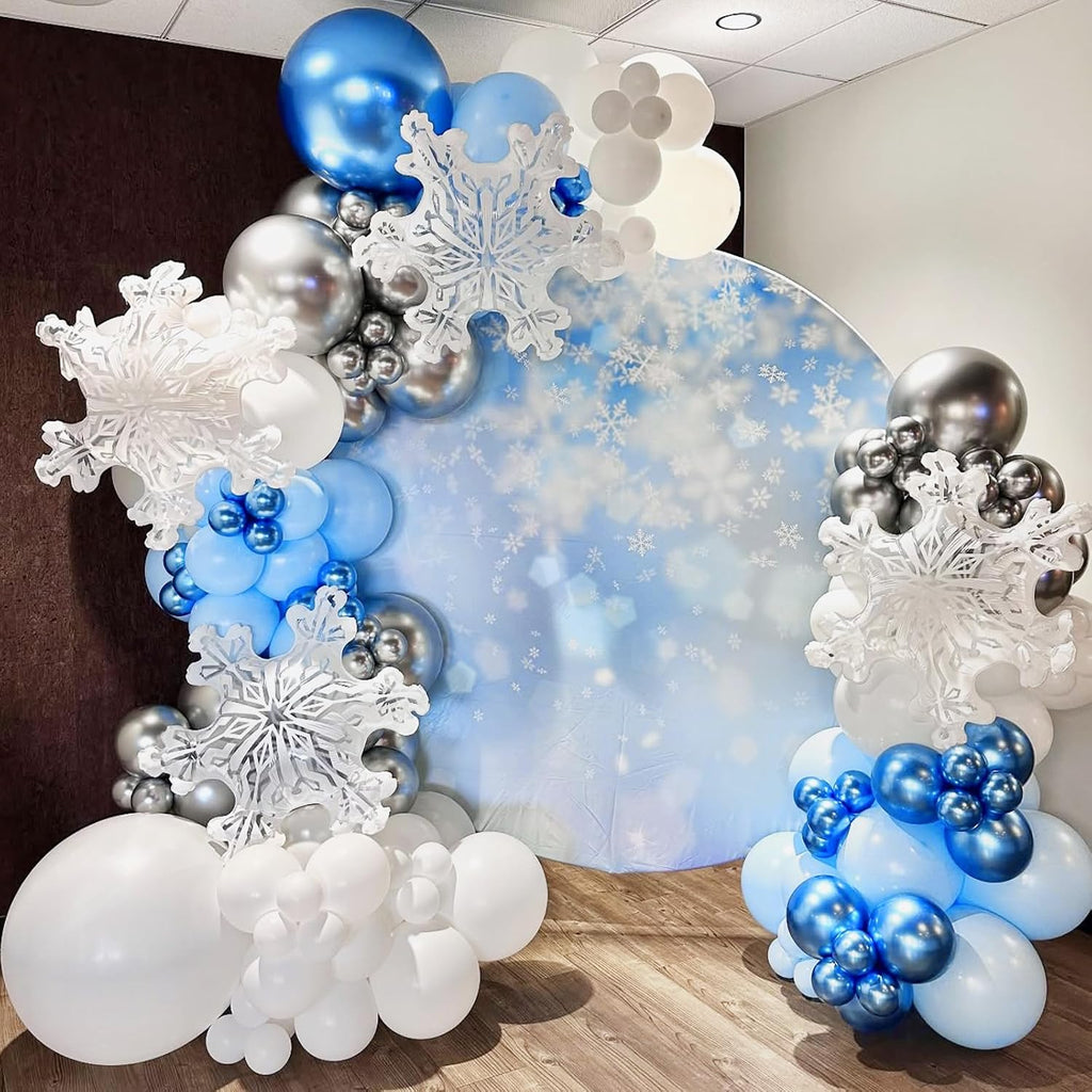Skiennix Metallic Blue Balloons - 120-Piece Set in Various Sizes for Graduation, Baby Shower & Wedding Decor