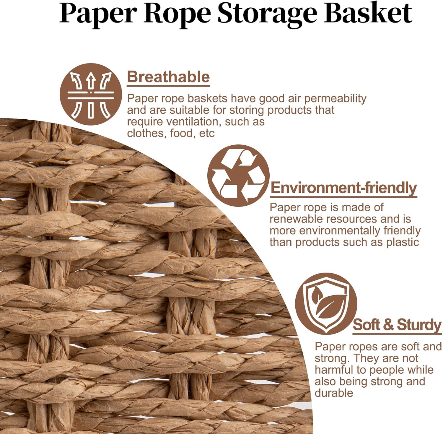 OIAHOMY Wicker Storage Baskets - Lidded Organizing Bins with Lock | Set of 2 in Natural Color