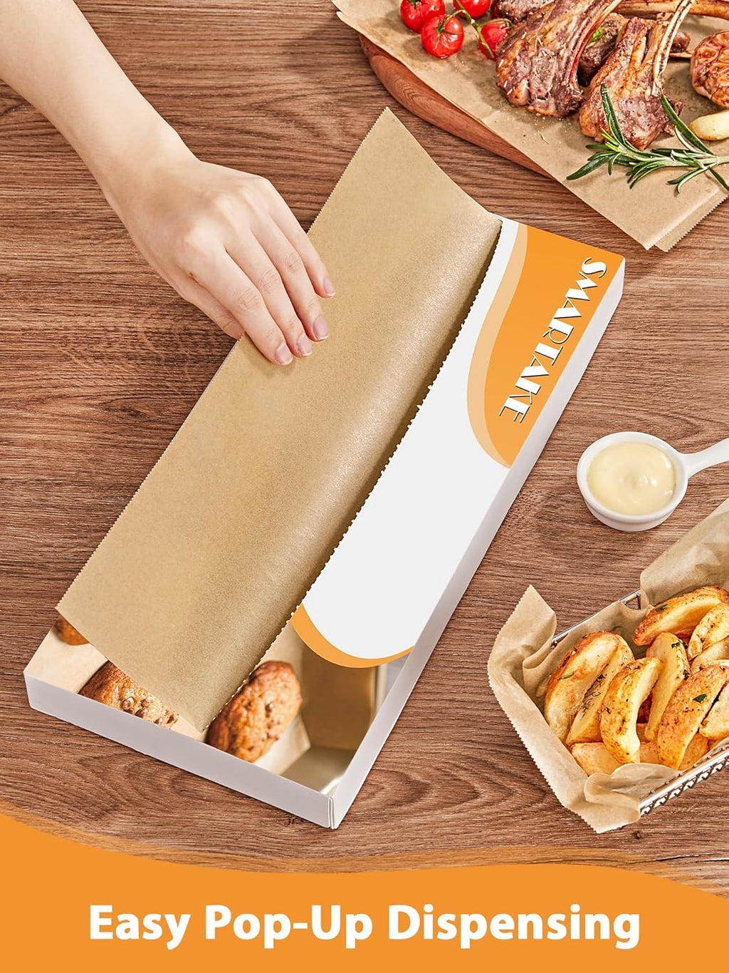 SMARTAKE Parchment Paper Sheets - 200 Pcs 12x16 Inches for Baking, Grilling & Air Frying | Unbleached