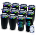 20 oz Tumbler Bulk with Lid and Straw Double Wall Vacuum Insulated Travel Coffee Mug Powder Coated Cup for Hot and Iced Drinks (Black,12 pack)