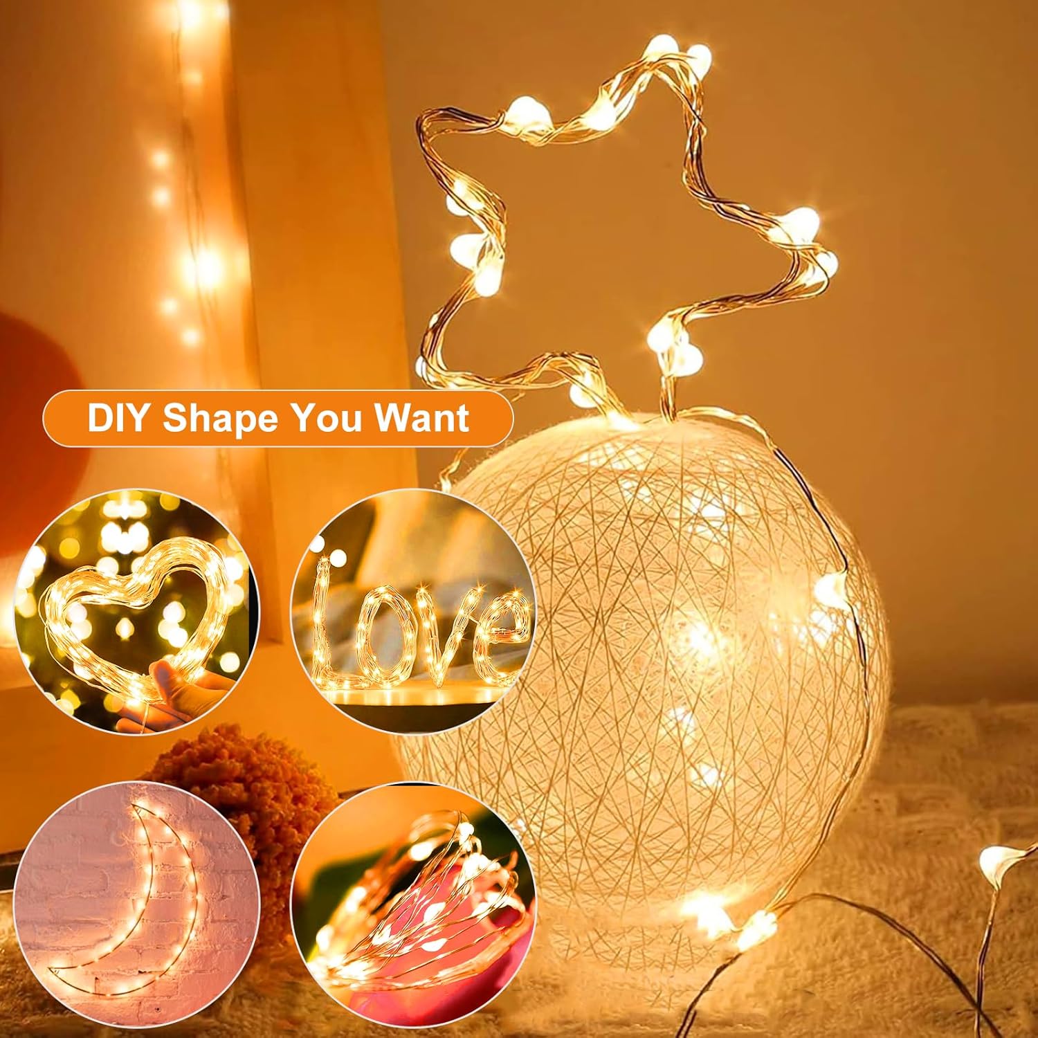 Skiennix 12-Pack Fairy Lights - 7ft Battery Operated Mini String Lights | Waterproof Silver Wire for Weddings & Parties
