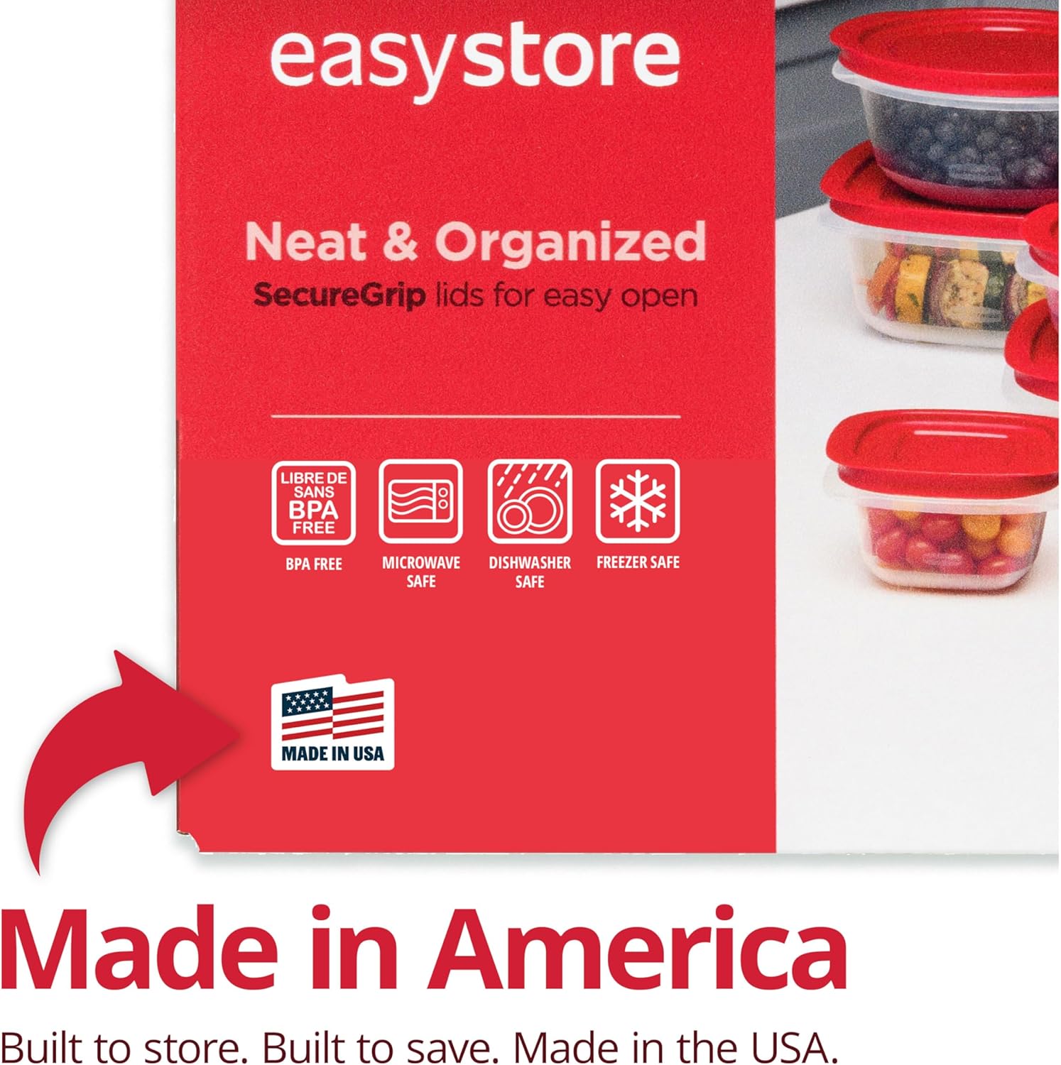 Rubbermaid EasyStore Food Storage Containers - 38-Piece Set with Lids for Organized Kitchen