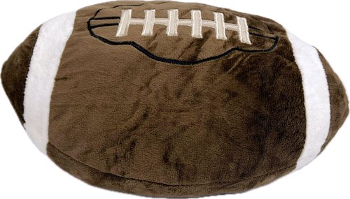GiftExpress 2-Pack Football Plush Pillow, 12” Soft Stuffed Throw Cushion with Embroidered Laces, Brown/White Football‑Shaped Décor for Game Day, Kids’ Rooms, Couch & Man Cave
