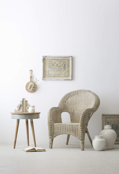 Creative Co-Op Small Round White Terracotta Cachepot