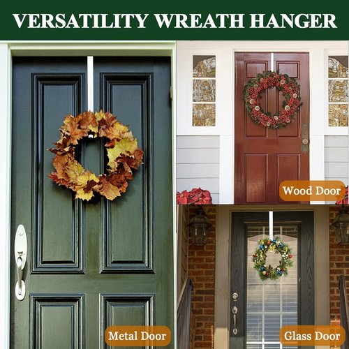 Adjustable Wreath Hanger by [Brand Name] - 15 to 25 Inches, Supports 20 lbs | Perfect for Christmas Decor (White)
