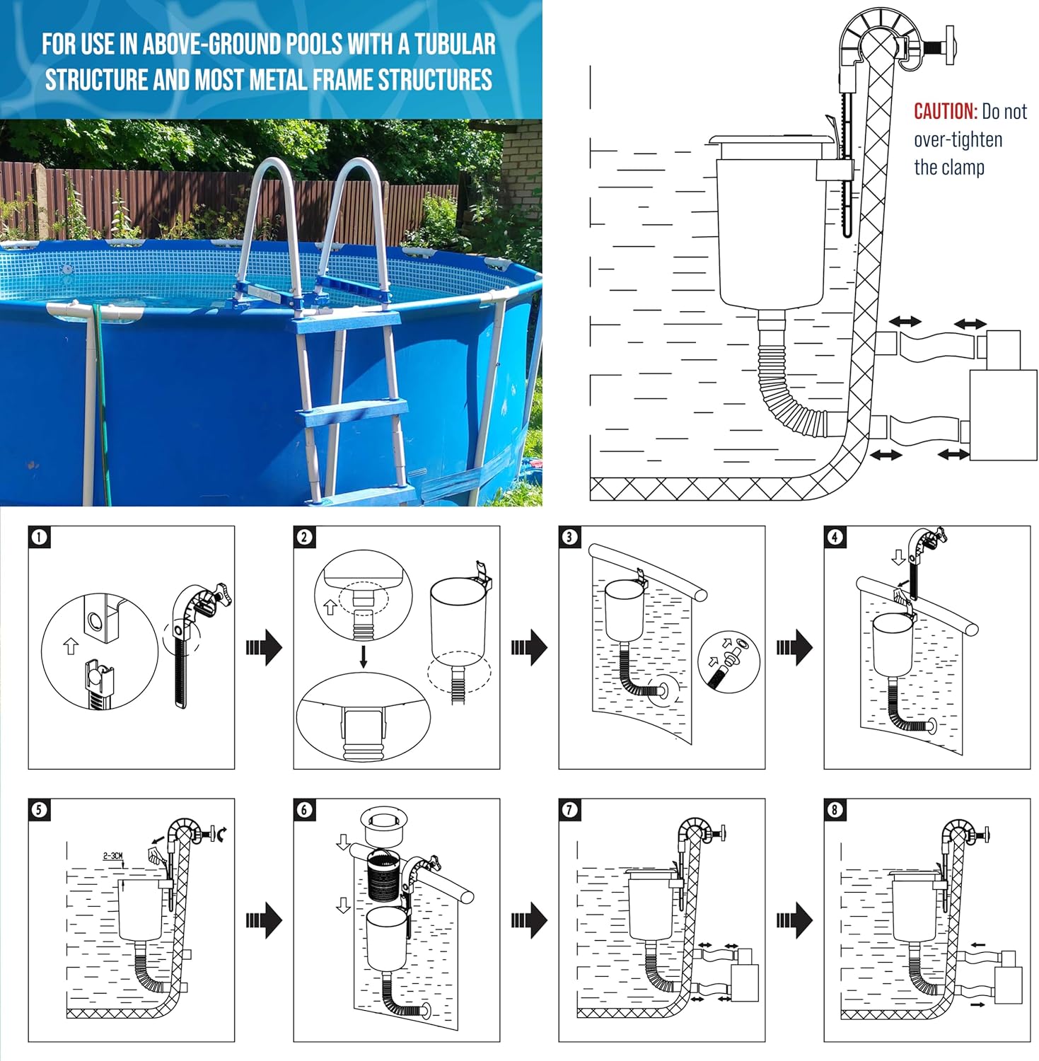 U.S. Pool Supply Pool Skimmer - Efficient Floating Surface Skimmer for Above Ground Pools | Easy Debris Removal