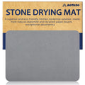 AOTASO 2 Pcs Dish Drying Mats for Kitchen Counter Set 12 x16 inch Diatomaceous Earth Stone Drying Mat Heat Resistant Super Absorbent Mat Marble White