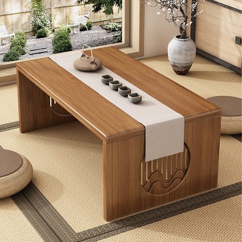 Japanese Folding Coffee Table, Foldable Low Coffee Tables, Bamboo Floor Table Desk for Sitting on The Floor, No Assembly, Portable Living Coffee Table (31.5Inch)