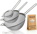 Anaeat Fine Mesh Strainers - Premium Stainless Steel Sifters with Durable Mesh & Sturdy Handle | Set of 3 Sizes (3.15", 5.5", 7.87")