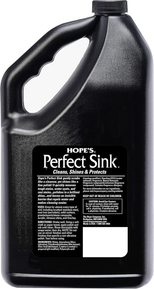 HOPE'S Perfect Sink Cleaner - Restorative Water-Repellent Formula for Stainless Steel & More | Value Size