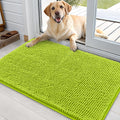 OLANLY Dog Door Mat - Absorbent Non-Slip Washable Doormat for Muddy Paws | 36x24 Bright Green