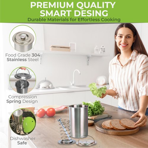 Vicook Deli Meat Press Kit - Stainless Steel Lunch Meat Press Mold for Deli Meats, with Thermometer Manual & Recipes All in one Box, Meat Press for Cooking Healthy Choices Ham Press Maker Meat Presser