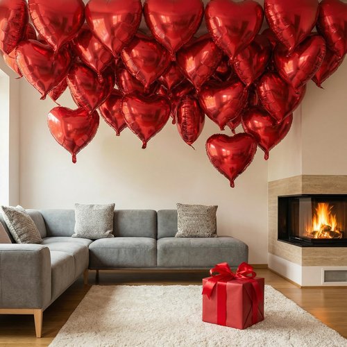 18 Inch Red Heart Balloons, 20 Pcs Heart Shaped Foil Balloons for Valentine‘s Day, Wedding, Birthday - 20 Red Balloons set- Support Helium - Party Decorations