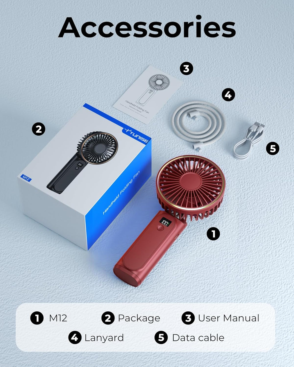 Skiennix Portable Handheld Fan - 4000mAh Battery, 6 Speed Settings, Adjustable 180° | USB Rechargeable