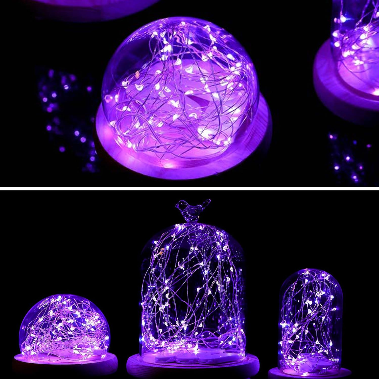 VOOKRY 30 LED Fairy Lights - 10 ft Purple Waterproof String Lights for DIY Weddings & Parties