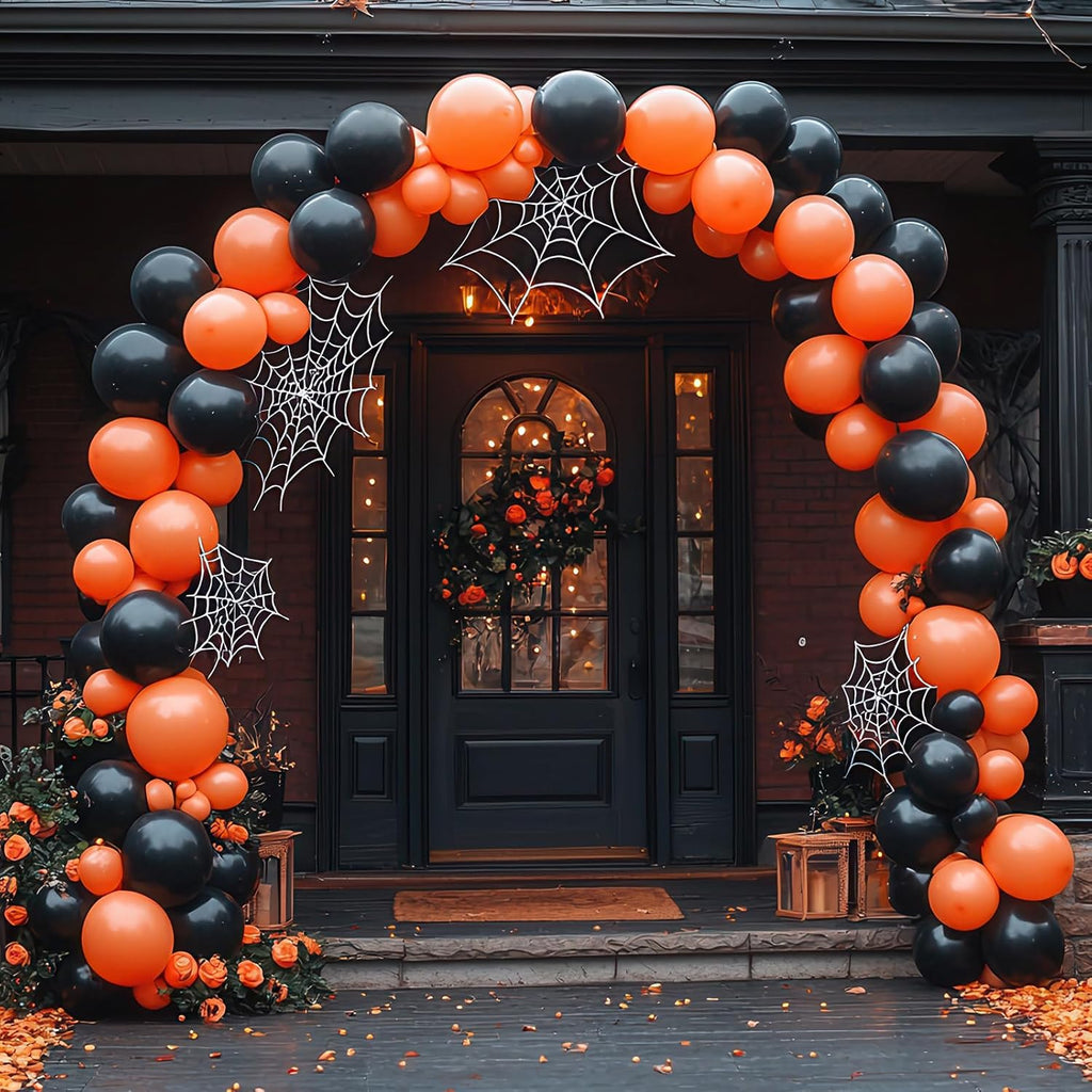 RUBFAC Black Latex Balloons - 135pcs in 5-18 Inch Sizes for Halloween, Birthday & Wedding Decor