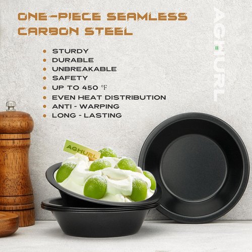 5 inch Mini Pie Pan, 5 Pack Nonstick Small Round Cake Bread and Meat Pie Tins for Oven and Instant Pot Baking