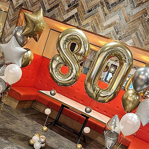 Champagne Gold Number 30 Balloons - 40 Inch Light Gold Foil for 30th Birthday Celebrations