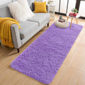 OLANLY 2x5 Machine Washable Runner Rug - Soft Fluffy Shaggy Design for Bedroom & Hallway - Purple