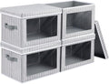 Homsorout Fabric Storage Bins - Collapsible Storage Cubes with Lids & Handles | 4-Pack Arrow Pattern