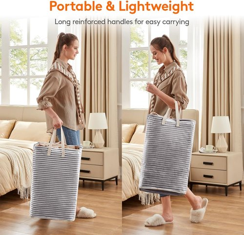 Lifewit 4-Pack Laundry Basket - 80L Each Collapsible Hamper with Waterproof Design | Black