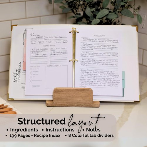 Bloom & Haven Recipe Book to Write in Your Own Recipes | Waterproof Recipe Book | Beautiful Blank Cookbook to Organize Your Recipes | Perfect Family Recipe Journal (Green)