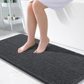 OLANLY Large Bathroom Rugs - Extra Soft Chenille Bath Mats | Quick Dry & Machine Washable - Dark Grey 50x30
