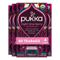 Pukka Night Time Berry Organic Herbal Tea, Soothing Infusion With Chamomile, Lavender & Elderberry, Tea Gift Set For Bedtime Relaxation, Caffeine Free, 80 Total Bags (20ct - Pack of 4)