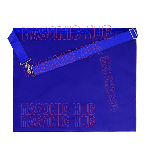 Master Mason with Embroidered Border Masonic 100% Lambskin Apron [Blue & White]