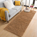 OLANLY Runner Rugs - 2x6 Machine Washable Soft Fluffy Shaggy Carpet for Bedroom & Hallway | Khaki