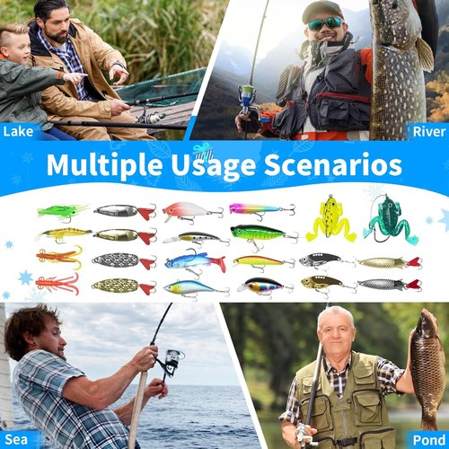 Fishing Advent Calendar 2025 - 24 Days of Premium Fishing Lures for Men & Teens | Perfect Xmas Gift