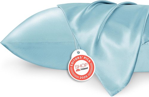 Bedsure Satin Pillowcase - Luxurious Silk-Like Comfort | Standard Size 20x26 Inches, Aqua, 2-Pack
