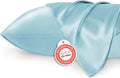 Bedsure Satin Pillowcase - Luxurious Silk-Like Comfort | Standard Size 20x26 Inches, Aqua, 2-Pack