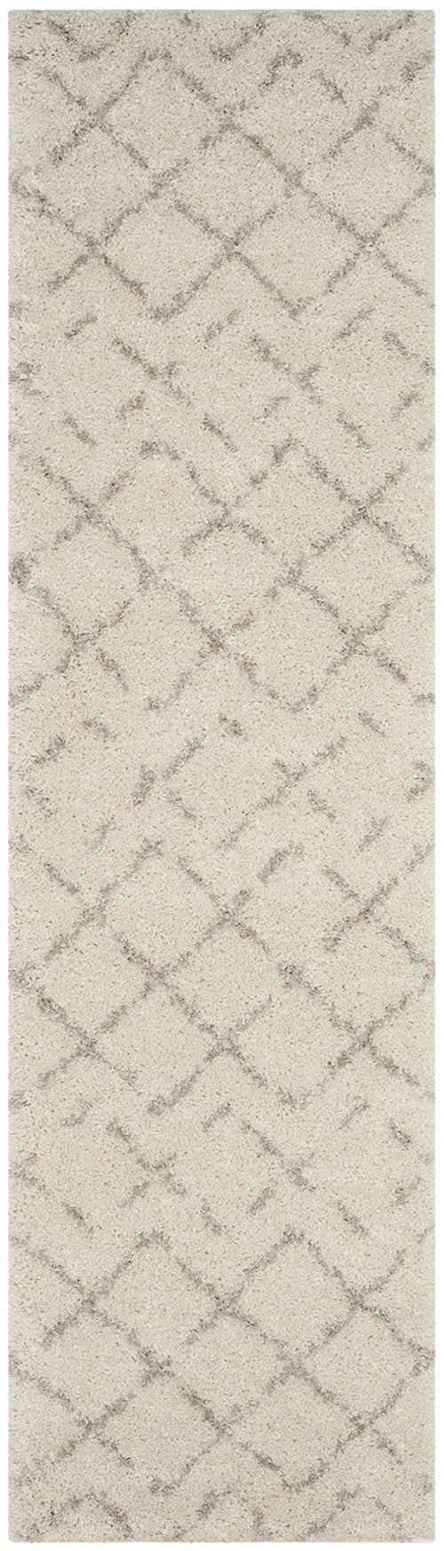 SAFAVIEH Arizona Shag Collection Runner Rug - 2'3" x 6', Ivory & Beige, Moroccan Boho Design, Non-Shedding & Easy to Clean, Ideal for Ideal for Living Room, Hallway, Foyer, Bedroom (ASG743A)
