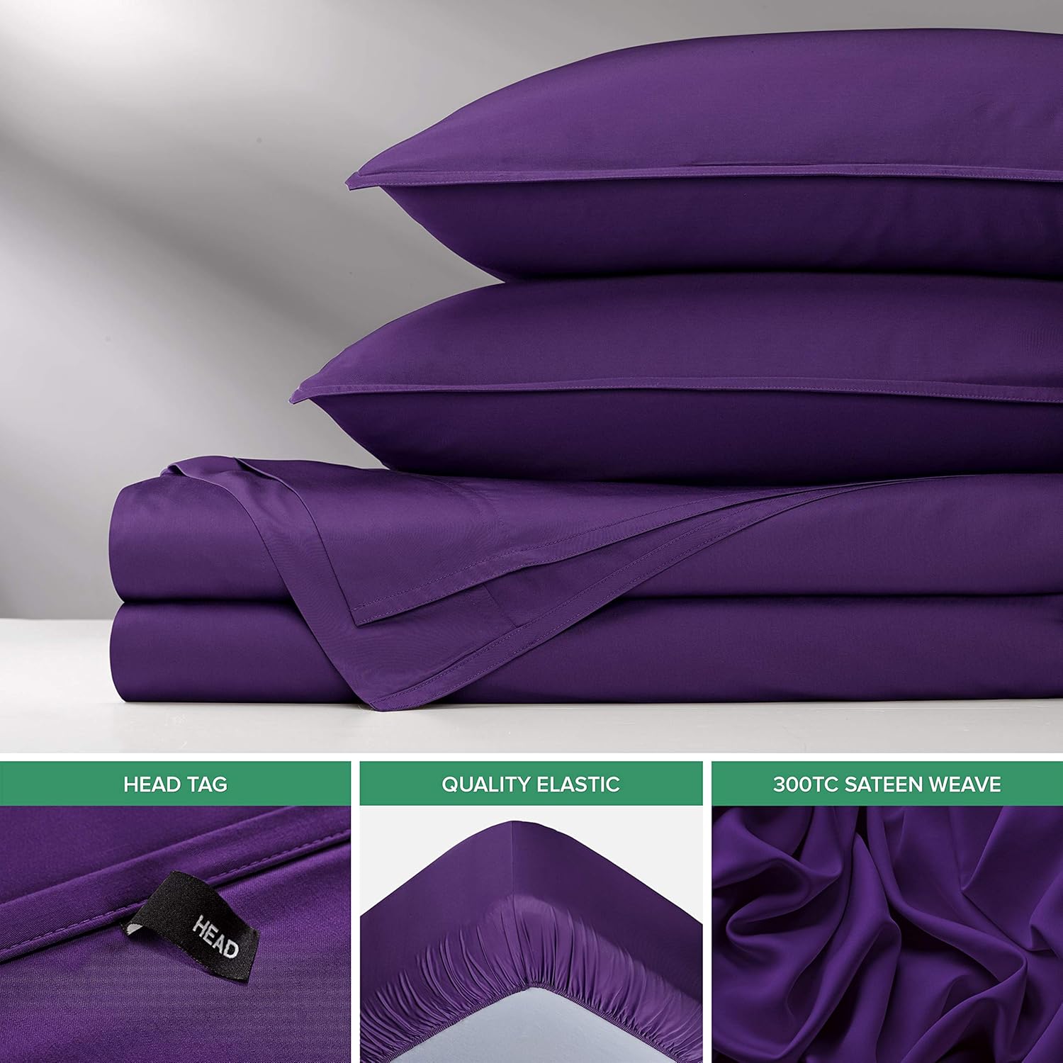 Pure Bamboo King Sheets - Luxuriously Soft & Cooling 100% Organic Viscose Bed Sheet Set | King Size, Purple