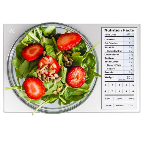 Greater Goods Food Scale - Nutrition Calculator & Meal Prep Tool | Compact 11lb Capacity, Silver