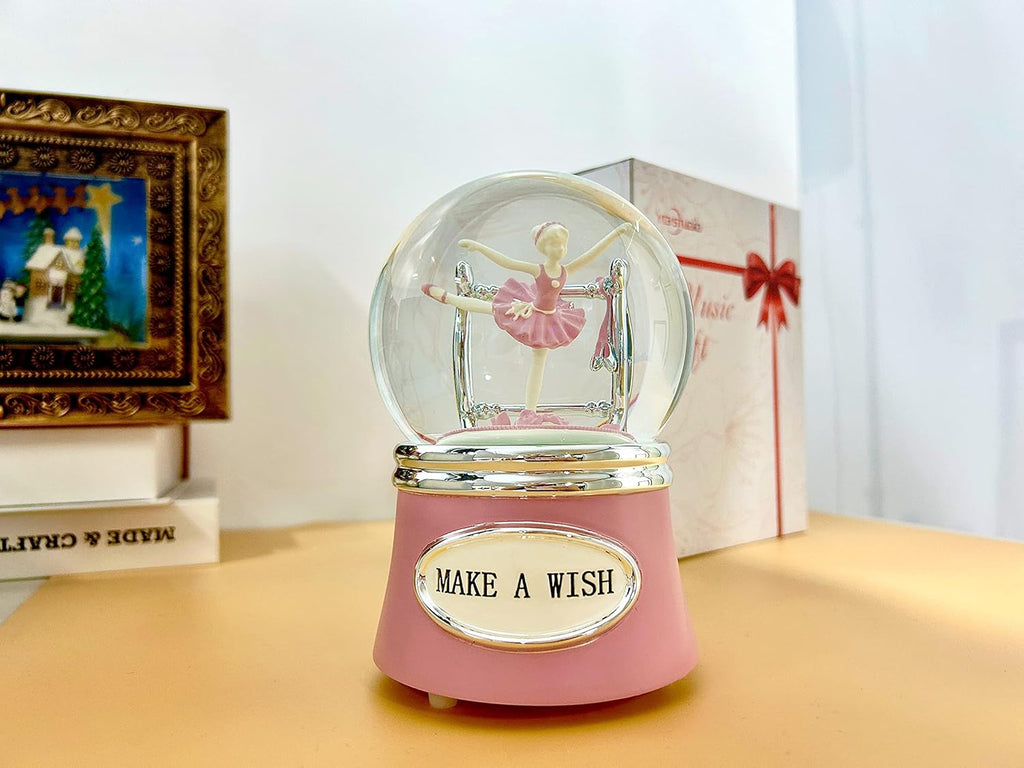 Skiennix Ballerina Snow Globe - Rotating Musical Dance Box | 100MM Water Globe Plays Fur Elise