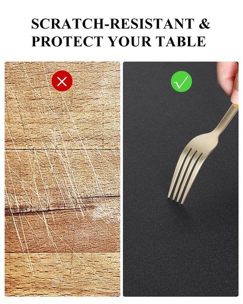 Furkit Black Plastic Table Cover Protector, 54" x 54" Waterproof Easy Flat PVC Desk Pad Mat, 1.5mm Thick Waterproof Vinyl Table Top Protector for Dining Room Table, Office, Dresser
