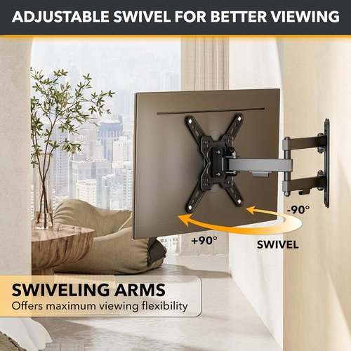CondoMounts Full Motion TV Wall Mount - Fits 12”–40” TVs Up to 44lbs | VESA 200x200, Corner Mount