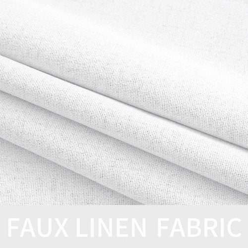 MIULEE Blackout Curtains - 100% Linen Textured Thermal Insulated Drapes | Bright White, 52 x 72 Inch (2 Panels)