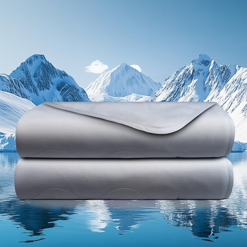 Cooling Comforter, Cooling Blanket Queen Size - Soft & Breathable All-Season Quilt for Bed, Sofa, or Travel, Machine Washable Queen Size Bedding (90"x90", Grey)