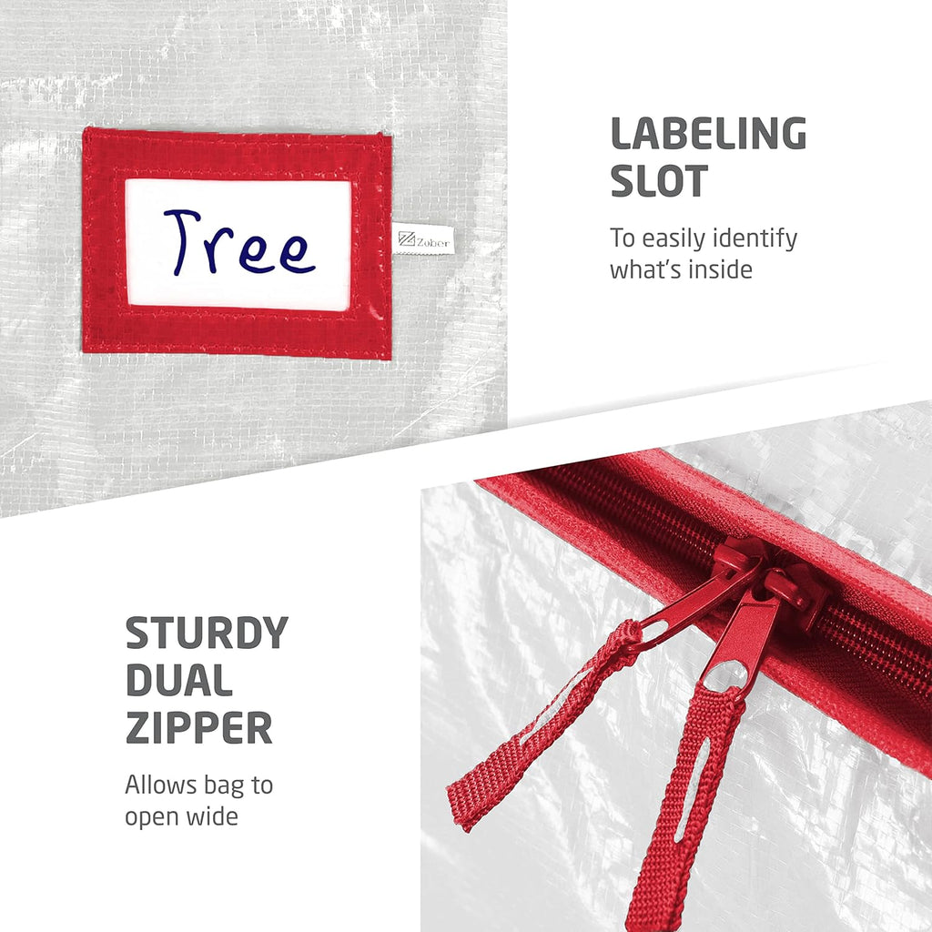 Zober Large Christmas Tree Storage Bag | Waterproof & Durable for 9 Ft Trees - Pack of 2