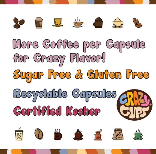 Crazy Cups Flavored Coffee Pods, Peppermint Chocolate Mocha Coffee, Single Serve for Keurig K-Cups Machines, Hot or Iced Medium Roast in Recyclable Pods, 80 Count Value Pack(Pack of 1)